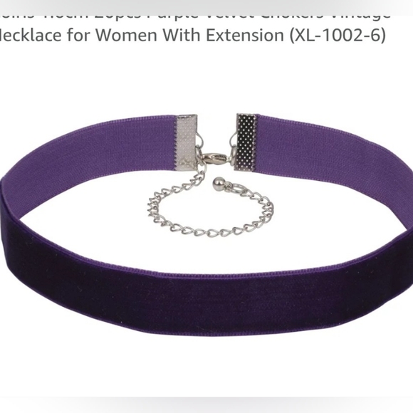 Purple Velvet Choker Necklace - Picture 4 of 4